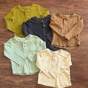 Honest Baby Henley 100% cotton long sleeve 5 pack